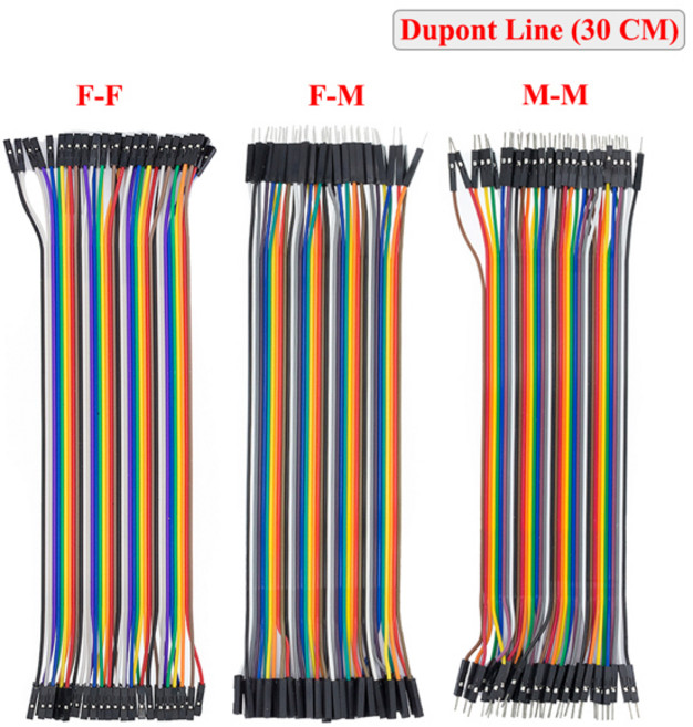 아두이노 DIY 키트용 듀폰 라인 수-수 암-암 점퍼 와이어 10cm 20cm 30cm, 1set 30CM, 12) 1set 30CM