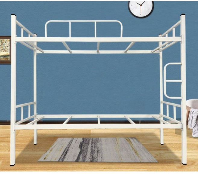 철제 이층 침대 벙커 학생 프레임 기숙사 복층 벙커형 원룸 오피스텔 2층 이층침대 조립식, 4. 화이트 90cm (보드 포함)