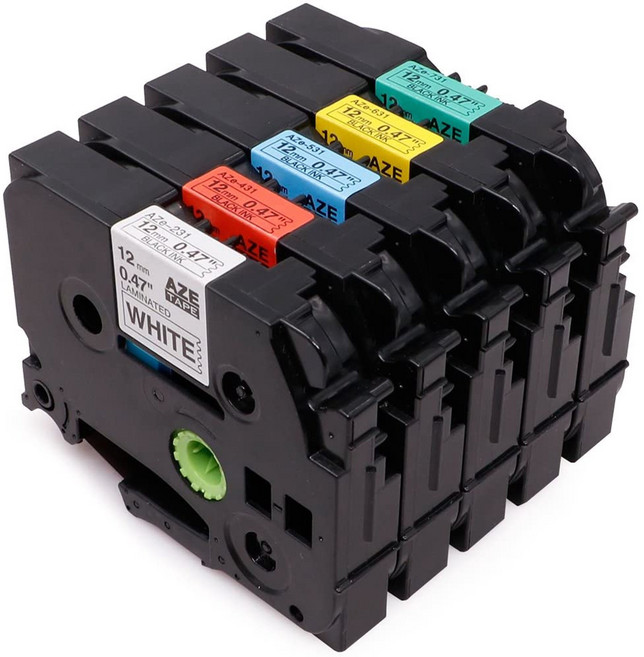 챔피온 브라더라벨테이프 6mm 9mm 12mm 18mm 24mm 36mm 다양한 색상구성 패턴라벨테이프 파스텔라벨테이프 리본라벨테이프 10매 물티슈 사은품 증정, 6mm TZe-211 (흰색용지 검정글자), 8m