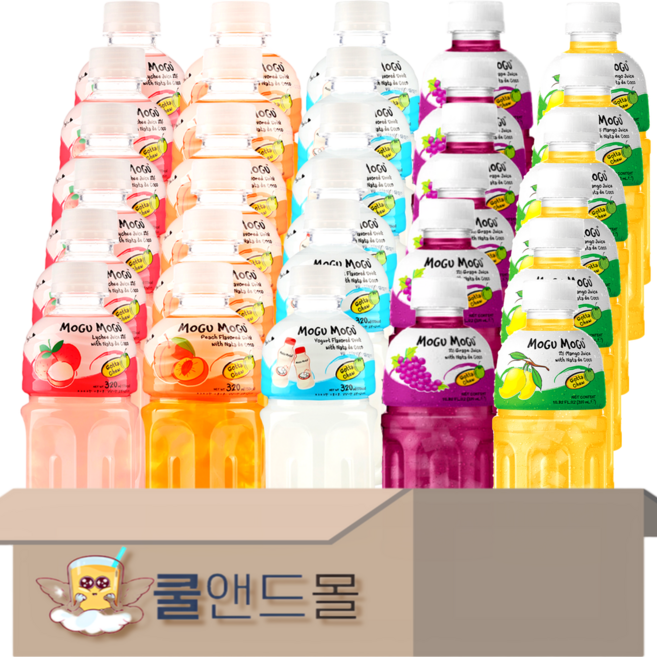 [쿨앤드몰] 모구모구 5종혼합 리치6 피치6 요거트6 포도6 망고6, 30개, 320ml