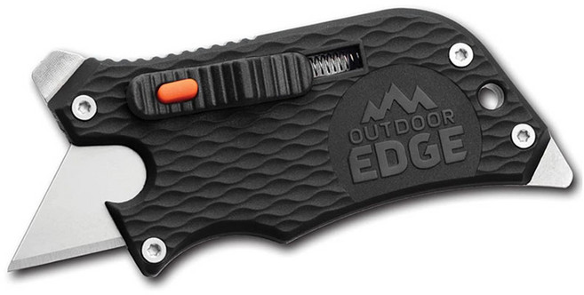 OUTDOOR EDGE 야외 에지 슬라이드 와인더 표준 교체 가능한 면도날 스크류 드라이버 프라이바 병따개 및 잠금식 자동 수축 블레이드가 있는 포켓 클립이 유틸리티 나이프 멀티툴, 1개