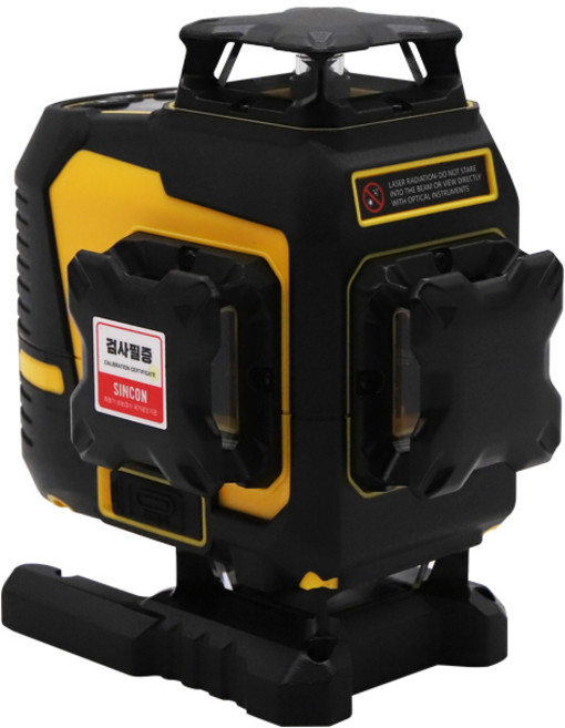 [신콘] P5000R 레드 40배밝기 / 4D 레드레이저 레벨기 리튬베터리 LCD화면 3단계 밝기조절 방진방수, 1개, 블랙