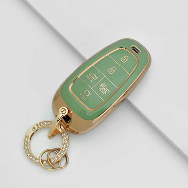 스타리아 2021~현재 키케이스 5버튼 골드라인 키홀더 H7-R, 파스텔그린