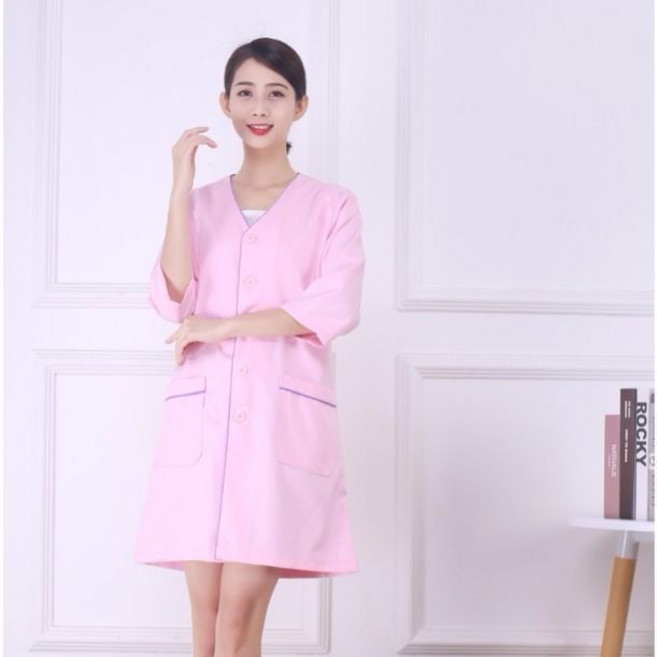 美容師工作服美容院紋繡師女白大褂醫生服長袖夏季工裝護士服, 1件, XXL