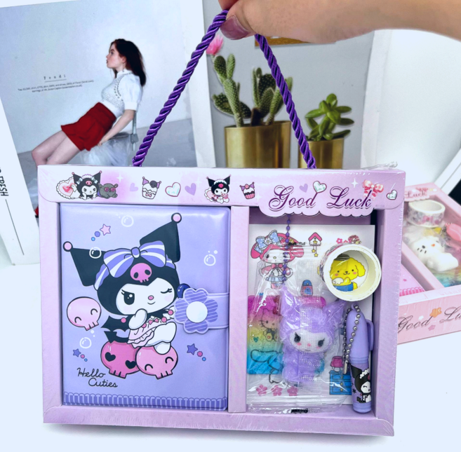 산리오 인기있는 캐릭터 선물용 쿠로미 시나모롤 마이멜로디 가득문구세트, 1개, 쿠로미세트