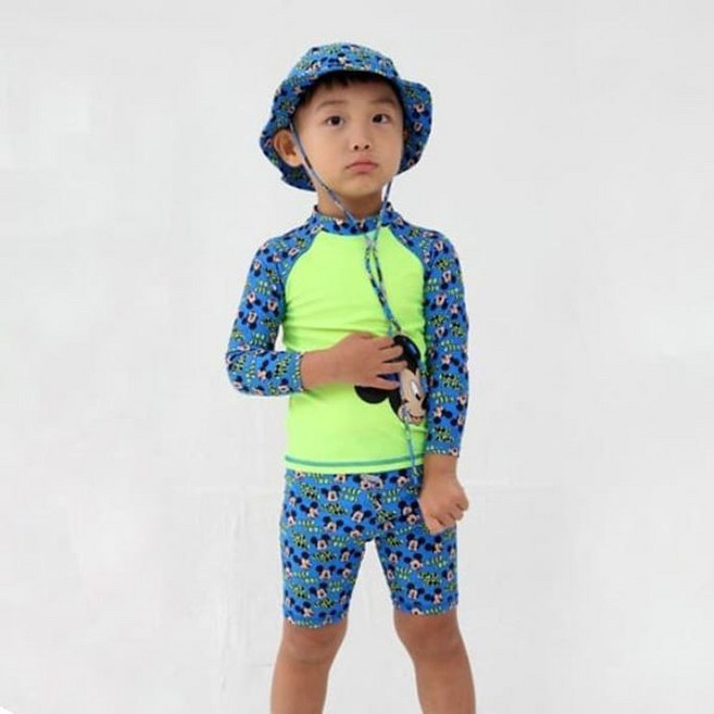 미키마우스 남아 수영복 세트 수모 래쉬가드 3P MG