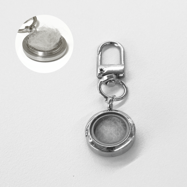 하나뿐인 반려동물 강아지 고양이 털 보관 메모리얼 목걸이 키링, 1개