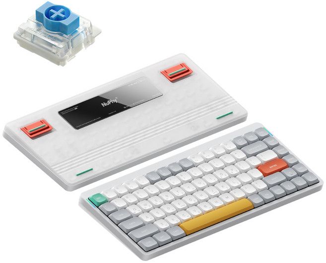 NUPHY AIR75 V2 기계식키보드 청축 블루투스 무선 유선 텐키리스 슬림형, 아이오닉 화이트