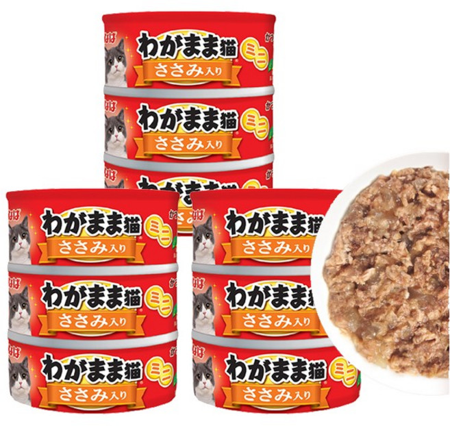이나바 와가마마 네코 미니 고양이 참치캔, 9개, 60g, 닭가슴살