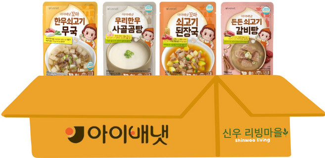 아이배냇 꼬마 든든 쇠고기 된장국 + 무국 + 사골곰탕 + 갈비탕 세트 750g, 2세트