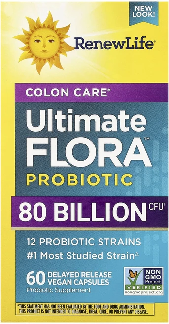몸관리하세요 겨울입니다 Renew Life 대장 케어 Ultimate Flora™ 프로바이오틱 지연 방출 비건 캡슐 60정 특별관리진행, RenewLife대장케어UltimateFlora프로바이, 1개 - 쿠팡