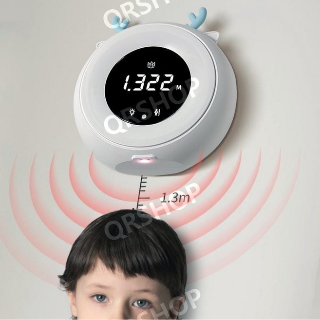 큐알 무선 키측정기 적외선 충전 스마트 어플 신장계, 1세트, 블루