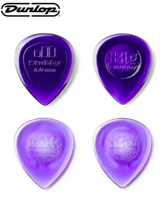 던롭 스투비 스터비 DUNLOP STUBBY 기타피크, 빅 다크 퍼플 3.0mm, 1개