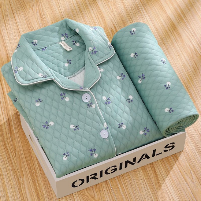 중장년 여성 홈웨어 상하의 세트 가을 겨울 캐주얼 도톰 엄마 잠옷 투피스 데일리 얇은 면 실내복 WMY