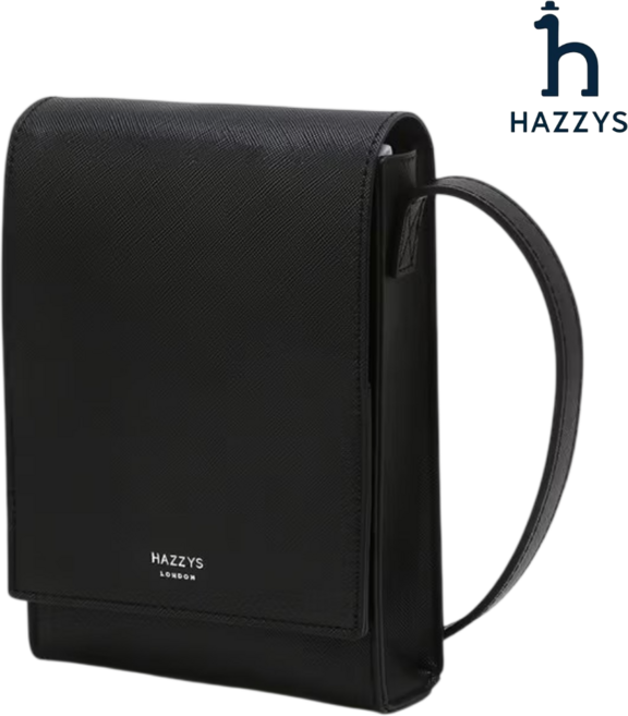 백화점발송 헤지스 남성 블랙 단색 가죽 미니크로스백