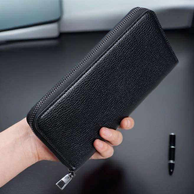 심플리비 심플 지퍼 통장 지갑 파우치