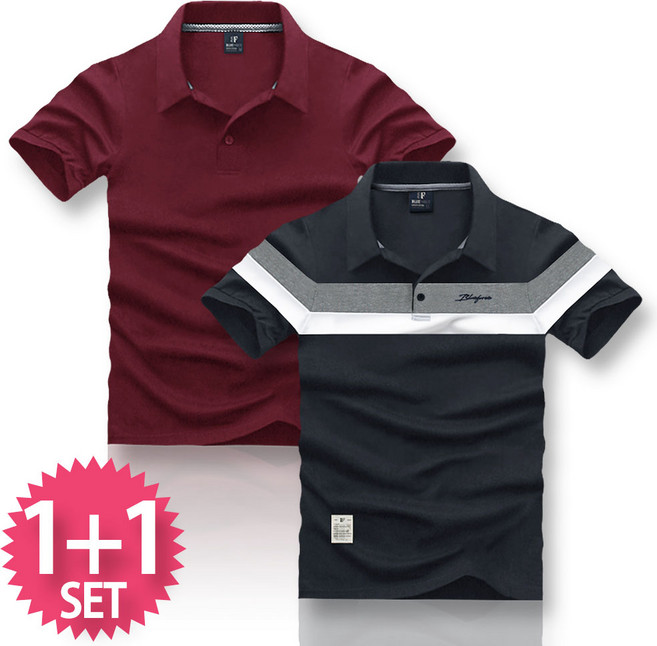 블루포스 에세론 + 바트 반팔카라티 1+1 세트 [2장 묶음] 남자 티셔츠 남성 반팔티 단체티 남녀공용 커플티 여름 골프티 [국내생산]