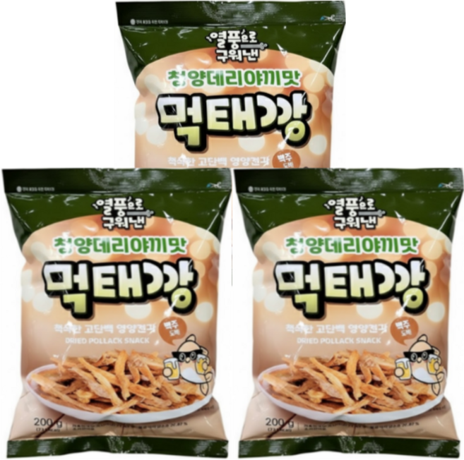 열풍으로 구워낸 청양데리야끼맛 먹태깡, 3개, 200g