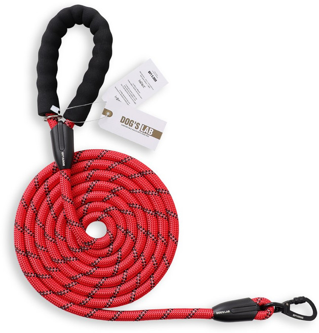 독스랩 1.5m 2m 3m 5m 스트롱 로프 소형견 중형견 대형견 줄 강아지 리드줄 산책줄, 레드, 1개