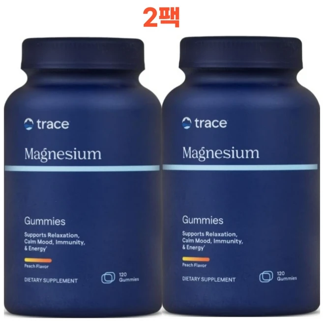 Trace 근육 뼈 집중력 에너지 직장인 보충제 마그네슘 구미 젤리 120개 수박맛 2팩, 2개 - 쿠팡