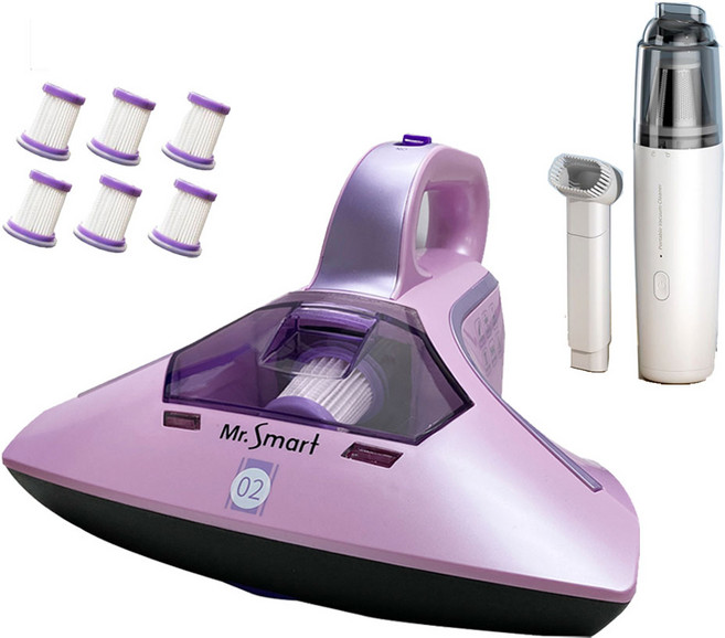 Mr.Smart 小紫 2代 除蟎機/紫外線除蟎吸塵器/塵蟎吸塵機, 愛家專案1+6濾芯再送無線隨手吸, 主機+6顆濾芯+再送無線隨手吸