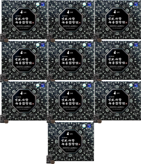 HnF (최신제조 리뉴얼) 김소형원방 영모사향 녹용 침향단 32환 인도네시아산 침향23% 선물용 고급쇼핑백, 10박스, 120g