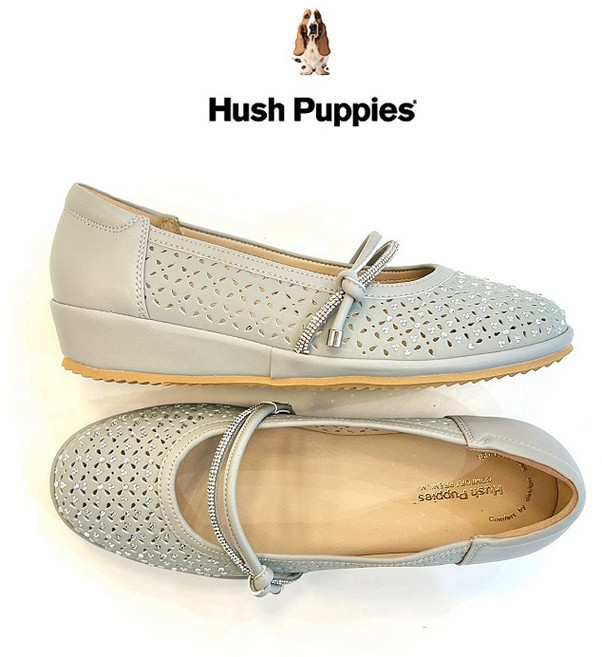 허시파피 NCBC <26년 최저가> 여성 펀칭 큐빅 메리제인 웨지굽 3F26451 Hush Puppies 초경량 4cm 통굽 발편하고 화려한 플랫 로퍼 3F26452