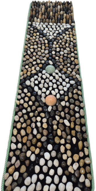 힐스텝 천연자갈 발바닥지압 발지압매트 세운돌, 1개, 세운돌고밀도, 혼합색상