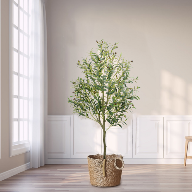 에이치엠데코 조화 나무 올리브 인테리어 대형 조화나무, 그린, 1개, 160cm