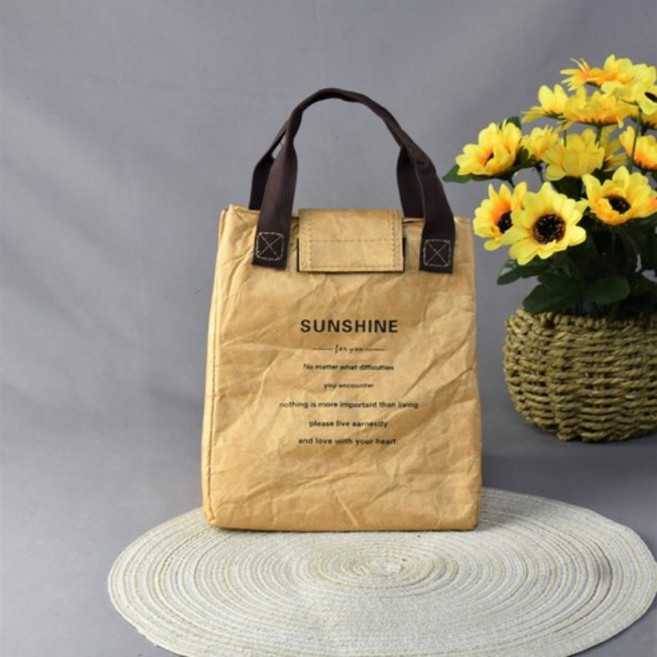 머니풀 보냉 보온 포켓 런치백, 브라운, 6개