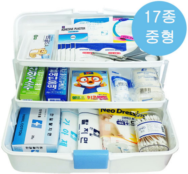한양 구급함 17종 중형세트 구급상자 구급용품, 1세트