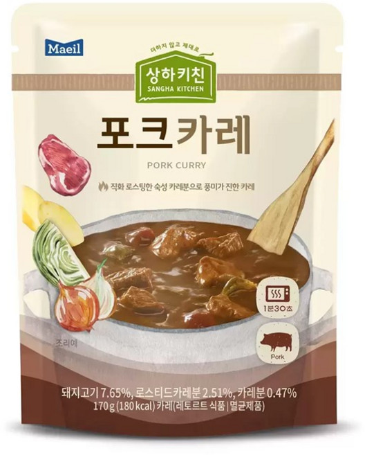 매일유업 상하키친 포크카레, 170g, 1개