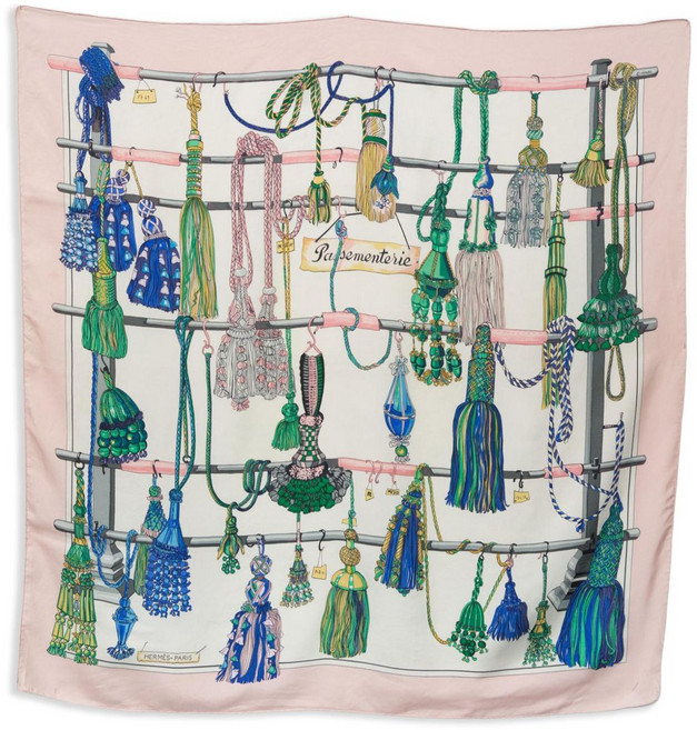 에르메스 중고 2004 파세멘테리 바이 F 헤론 실크 스카프