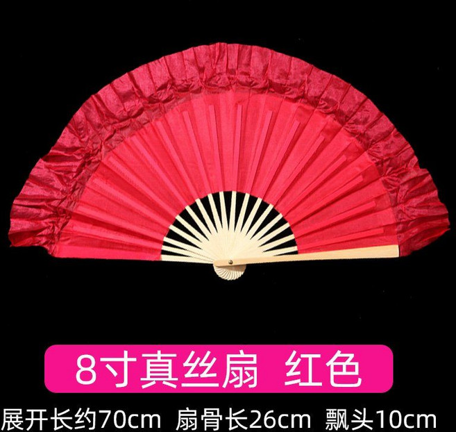 숏부채 공연 댄스 연말 실크부채 무대용 춤사위 부채춤부채, 양면 레드 70cm, 1개