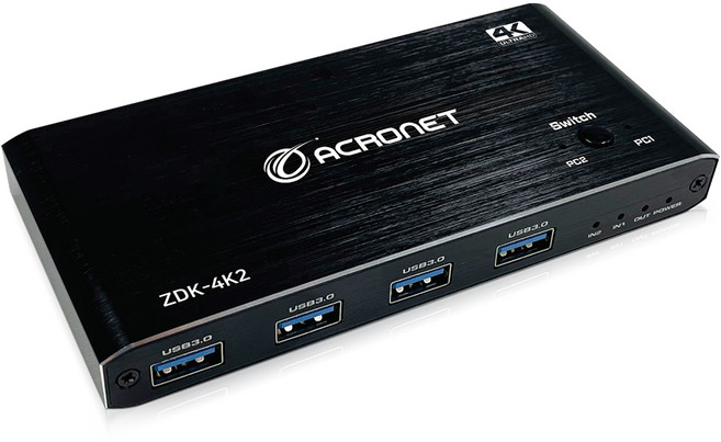아크로넷 ZDK-4K2 2:1 HDMI KVM스위치, 1개