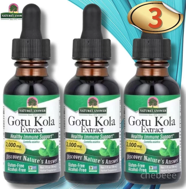네이쳐스앤서 고투콜라 병풀 추출물 2000mg 30ml 3병 알코올 프리 - 쿠팡