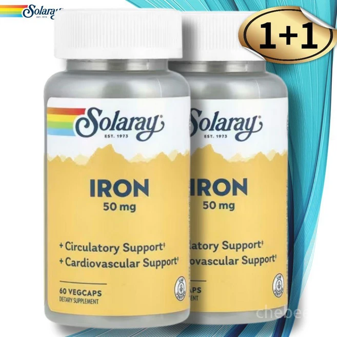 솔라레이 철분 50mg 베지 캡슐 60정, 2개 - 쿠팡