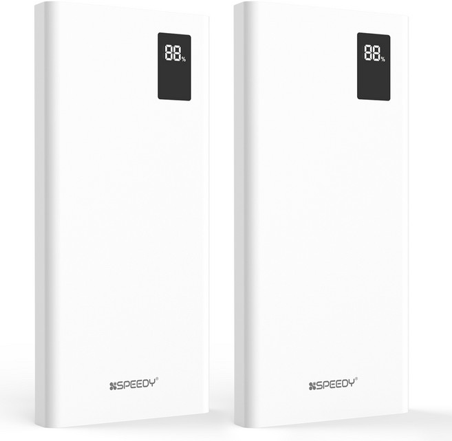 스피디 슬림핏 PD 20W 고속 보조배터리 10000mAh + C타입 케이블, SPE-B2PA10DPQ, 화이트x화이트