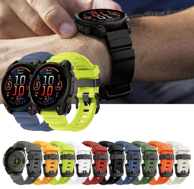 오르몽트 가민 베니스 실리콘 스트랩 퀵핏 22mm 26mm 호환 스포츠 런닝 방수밴드, 1개, 스타라이트