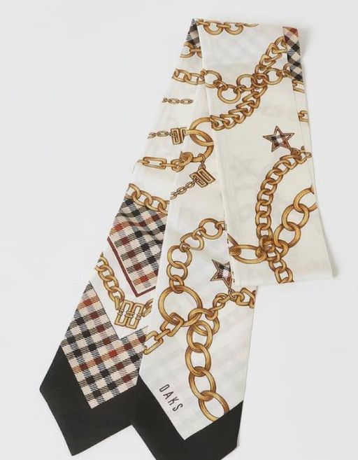 닥스 베이지 체인프린트 쁘띠 실크스카프 (선물포장)