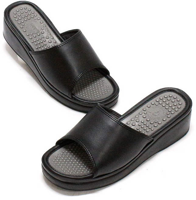 그레미 여성용 오픈지압 중굽 사무실 슬리퍼