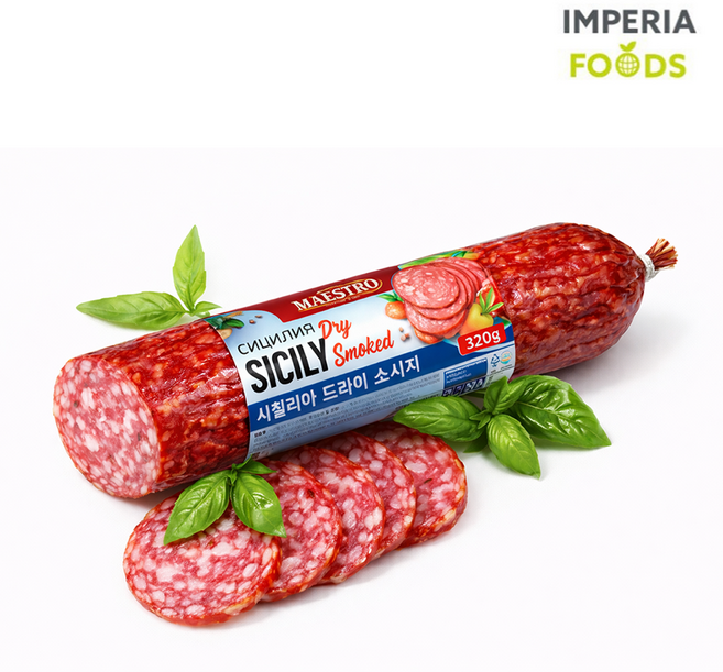 마에스트로 MAESTRO 시칠리아 훈제 소시지 Smoked Sausage 소고기 닭고기 한돈 320g, 1개