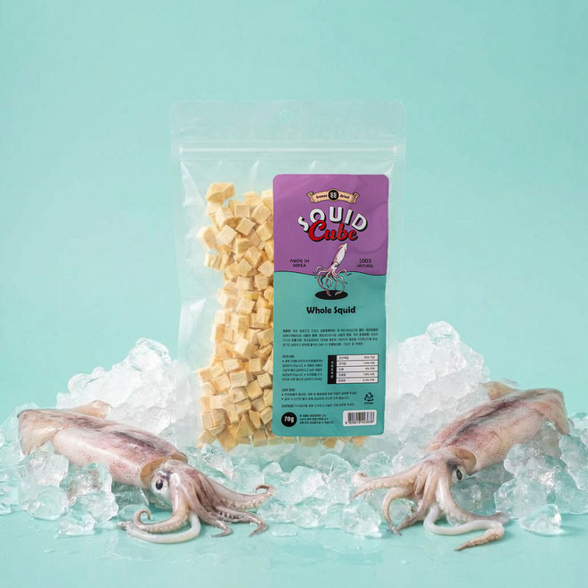 든든 반려동물 동결건조 간식, 1개, 70g, 저칼로리 타우린 동결건조 오징어