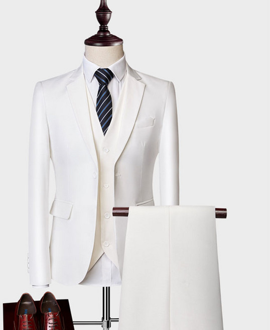 FANSYLI 남성 정장 세트 봄가을 슬림 정장자켓+조끼+정장바지 쓰리피스 클럽 비즈니스 캐주얼 정장세트 W2410O05