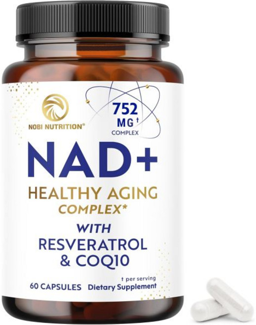 NAD+ Supplement with Resveratrol | Healthy Aging Complex | NMN Alternative with CoQ10 Urolithin A, NAD+ Supplement with Resveratr, 60정