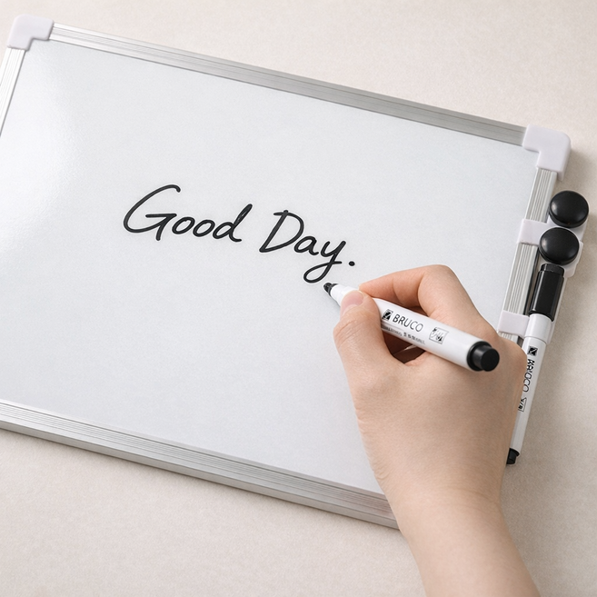 브루코 간편메모 알루미늄 미니 화이트보드 세트, 1세트, 화이트
