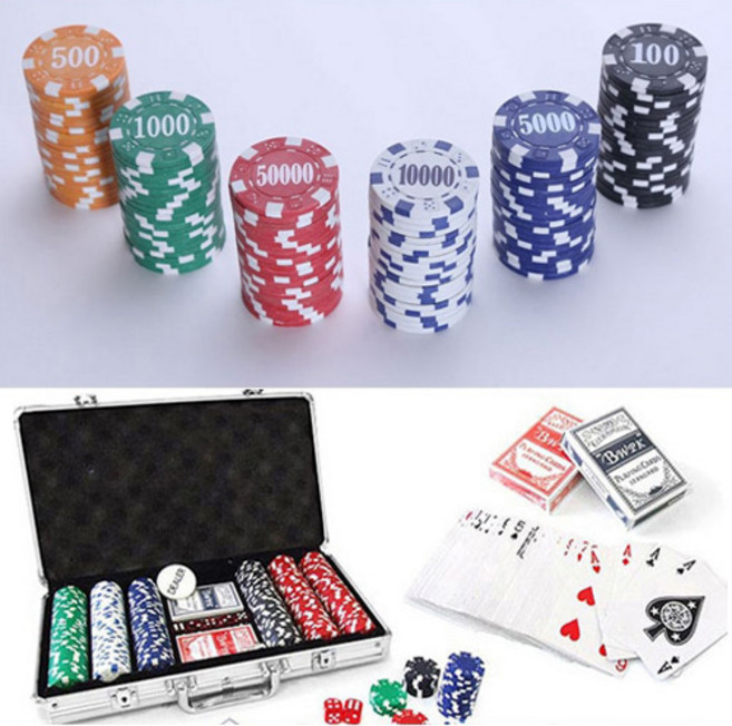 카지노칩 세븐카드 포커칩 포카칩세트, 숫자칩300pcs, 1개