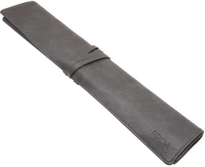 프로아 가죽 롤 칼가방 셰프 나이프 케이스 조리 도구 가방, 차콜 그레이, 1개