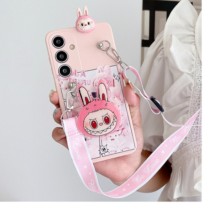 에이원 갤럭시A15 A25 A23 A16 A24 A36 A34 A26 A17 잼폰 키즈폰 캐릭터 피규어 목걸이줄 스트랩 그립톡 세트 핸드폰케이스 D470