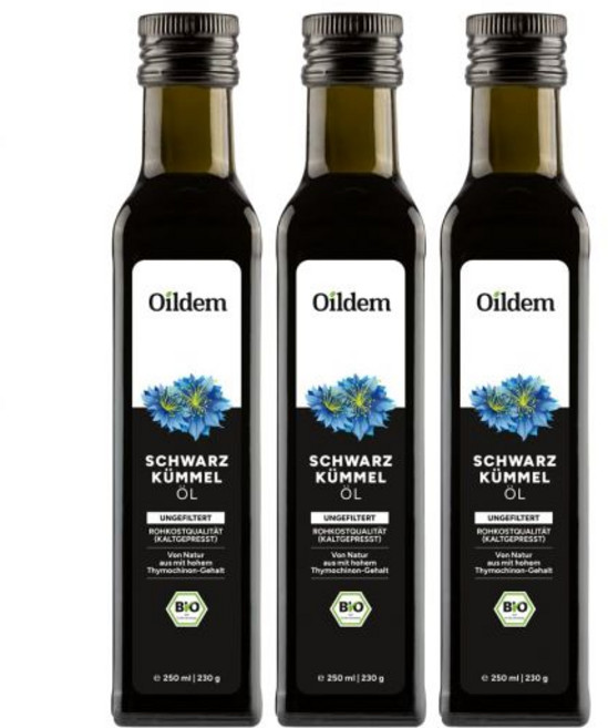 Oildem 유기농 블랙 커민 오일 무여과 250ml 콜드프레스 100 순수 진짜 니젤라 사티바로만 구성됨250ml1팩, 250ml (3팩), 1개